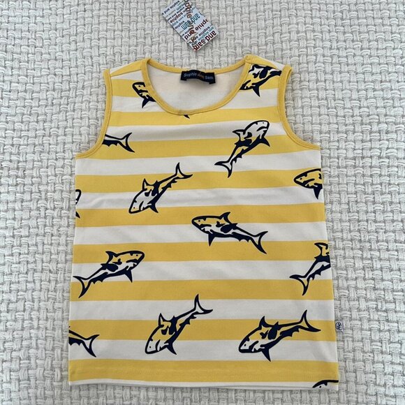 NWT Sophie And Sam Yellow Shark Striped Tank - Picture 1 of 5